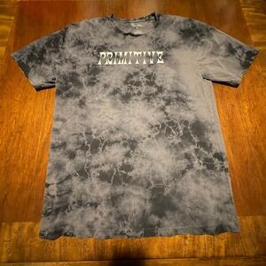 Primitive Skateboarding 'Til The End Mushroom Skull Tie-Dye T-Shirt Grey Black